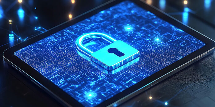 Cyber Security Tablet Lock Digital Network.